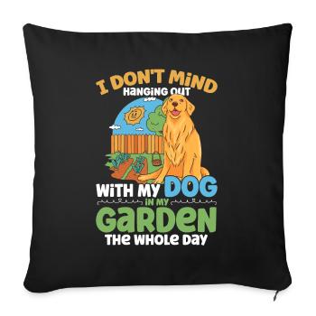 Hobby Gardener Chiens Jardinage Cadeau - Housse de coussin décorative 45 x 45 cm - noir - Devant