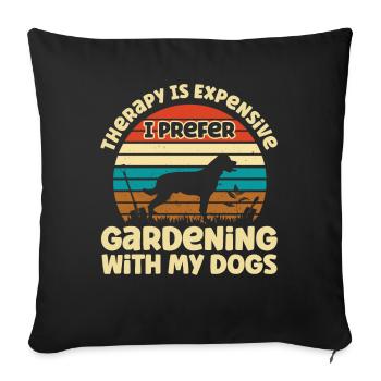 Chiens Hobby Jardinier Jardinier Cadeau de jardinage - Housse de coussin décorative 45 x 45 cm - noir - Devant