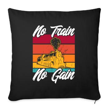 Locomotive Model Railway Train Ride Gift - Sofa pillowcase 17,3'' x 17,3'' (45 x 45 cm) - black - Front