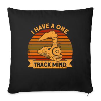 Conducteur de locomotive de locomotive de chemin de fer cadeau - Housse de coussin décorative 45 x 45 cm - noir - Devant