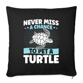 Sea turtle Sea turtles Turtles - Sofa pillowcase 17,3'' x 17,3'' (45 x 45 cm) - black - Front