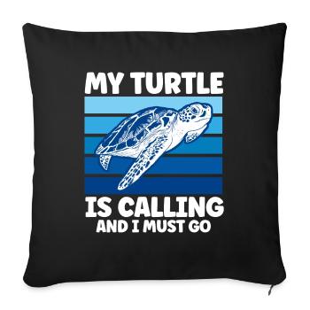 Turtle keeping Sea turtles Turtles - Sofa pillowcase 17,3'' x 17,3'' (45 x 45 cm) - black - Front