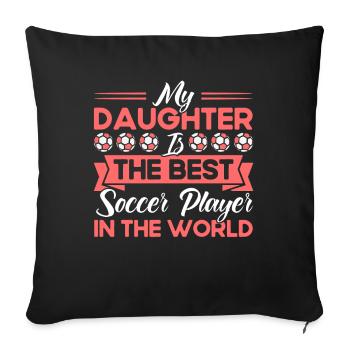 Football Maman Sports Fan Football Cadeau - Housse de coussin décorative 45 x 45 cm - noir - Devant