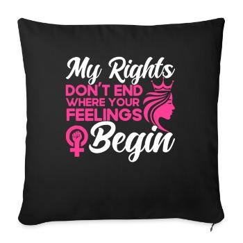 Feminism Feminist Equality of the Ges - Sofa pillowcase 17,3'' x 17,3'' (45 x 45 cm) - black - Front