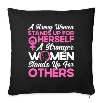 Feminist gender equality F - Sofa pillowcase 17,3'' x 17,3'' (45 x 45 cm) - black - Front