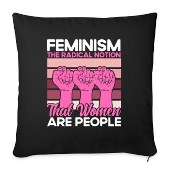 Empowerment of gender equality F - Sofa pillowcase 17,3'' x 17,3'' (45 x 45 cm) - black - Front