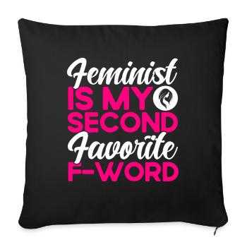 Gender equality Gender equality - Sofa pillowcase 17,3'' x 17,3'' (45 x 45 cm) - black - Front