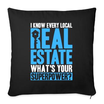 Real estate Sell house Real estate sale Geschen - Sofa pillowcase 17,3'' x 17,3'' (45 x 45 cm) - black - Front