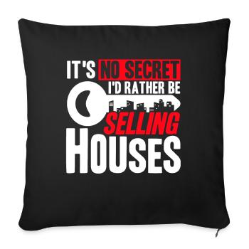 Real Estate Agent House Sell Real Estate Sale - Sofa pillowcase 17,3'' x 17,3'' (45 x 45 cm) - black - Front