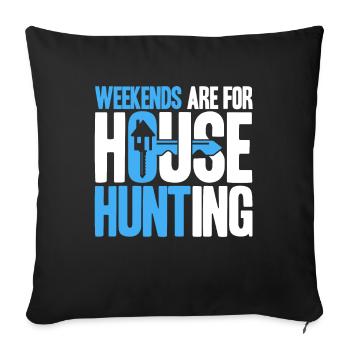 House Sell Real Estate Real Estate Sale Geschen - Sofa pillowcase 17,3'' x 17,3'' (45 x 45 cm) - black - Front