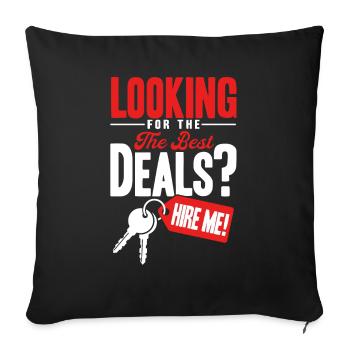 House Sell Property Agent Gift - Sofa pillowcase 17,3'' x 17,3'' (45 x 45 cm) - black - Front