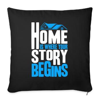 Real Estate Sale Real Estate Agent House Sale - Sofa pillowcase 17,3'' x 17,3'' (45 x 45 cm) - black - Front