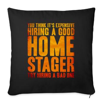 Interior Designer House Presentation Home Furnishings - Sofa pillowcase 17,3'' x 17,3'' (45 x 45 cm) - black - Front