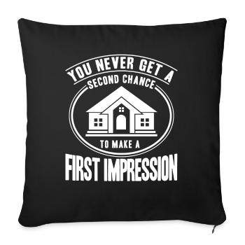 Interior Design Interior Designer House Furnishing - Sofa pillowcase 17,3'' x 17,3'' (45 x 45 cm) - black - Front