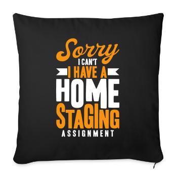 Interior Designer House Furnishing House Presentation - Sofa pillowcase 17,3'' x 17,3'' (45 x 45 cm) - black - Front