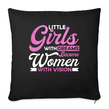 Feminist gender equality F - Sofa pillowcase 17,3'' x 17,3'' (45 x 45 cm) - black - Front