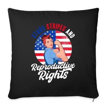 Women's rights Equal rights - Sofa pillowcase 17,3'' x 17,3'' (45 x 45 cm) - black - Front