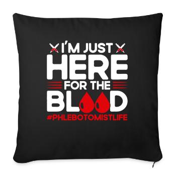 Phlébotomiste Prise de sang Phlébotomie Laboratoire de phlébotomie Geschen - Housse de coussin décorative 45 x 45 cm - noir - Devant