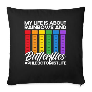 Prélèvement sanguin Phlébotomiste Phlébotomie Cadeau - Housse de coussin décorative 45 x 45 cm - noir - Devant
