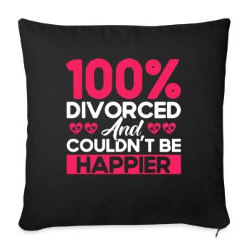 Ex Partner Divorce Divorced gift - Sofa pillowcase 17,3'' x 17,3'' (45 x 45 cm) - black - Front