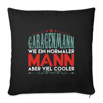 Valentines Garagenmann Mechaniker - Sofakissenbezug 45 x 45 cm - Schwarz - Vorne