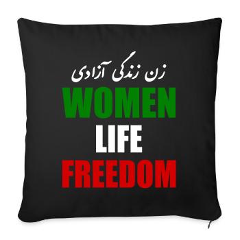 Women life freedom - Housse de coussin décorative 45 x 45 cm - noir - Devant