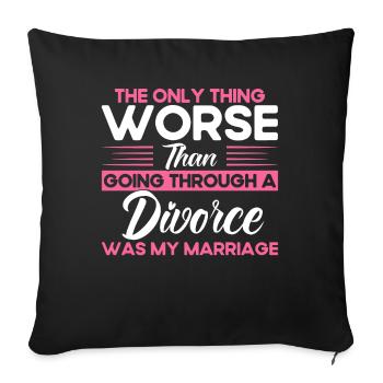 Ex Partner Scheidung Geschiedene Geschenk - Sofakissenbezug 45 x 45 cm - Schwarz - Vorne