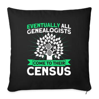 Généalogie Généalogie généalogique Gesche - Housse de coussin décorative 45 x 45 cm - noir - Devant