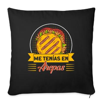 Gourmands vénézuéliens Arepa Gesche - Housse de coussin décorative 45 x 45 cm - noir - Devant