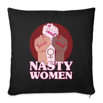 Empowerment of gender equality F - Sofa pillowcase 17,3'' x 17,3'' (45 x 45 cm) - black - Front
