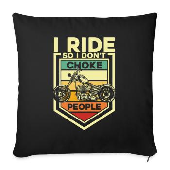 Biker Chopper Motorcycle Rider Gift - Sofa pillowcase 17,3'' x 17,3'' (45 x 45 cm) - black - Front