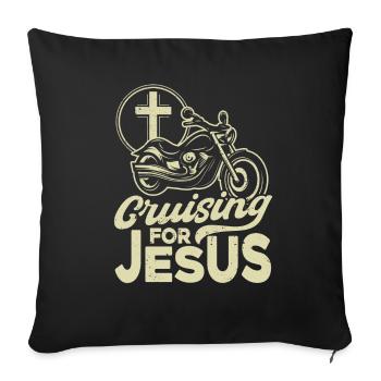 Faith Christian Motorcyclist Gift - Sofa pillowcase 17,3'' x 17,3'' (45 x 45 cm) - black - Front