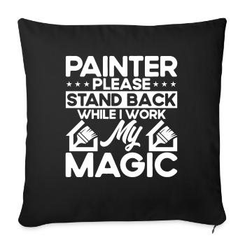 Bautenmaler Maler Farbe mischen Geschenk - Sofakissenbezug 45 x 45 cm - Schwarz - Vorne