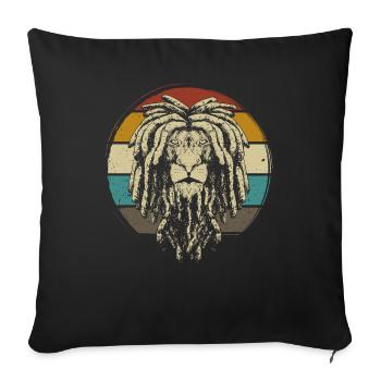 Reggae Music Lion Rasta Rastafari Jamaïque - Housse de coussin décorative 45 x 45 cm - noir - Devant