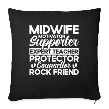 Midwife LD Work Obstetrician Gift - Sofa pillowcase 17,3'' x 17,3'' (45 x 45 cm) - black - Front