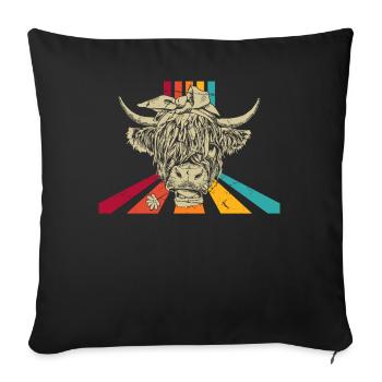 Highland écossais Highland Cattle Highland - Housse de coussin décorative 45 x 45 cm - noir - Devant