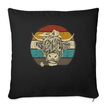 Highland écossais Highland Cattle Highland - Housse de coussin décorative 45 x 45 cm - noir - Devant