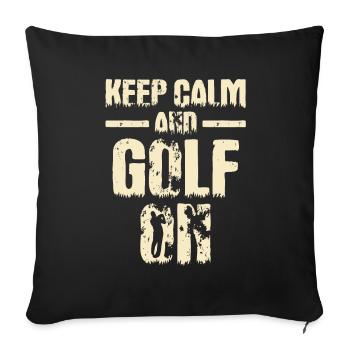 Play Golf Golfer Gift - Sofa pillowcase 17,3'' x 17,3'' (45 x 45 cm) - black - Front