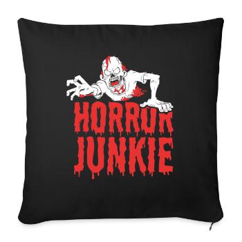 film d’horreur film d’horreur film d’horreur cadeau - Housse de coussin décorative 45 x 45 cm - noir - Devant