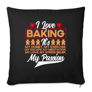Cuisson des biscuits Cuisson des biscuits Équipage Jour de Noël - Housse de coussin décorative 45 x 45 cm - noir - Devant