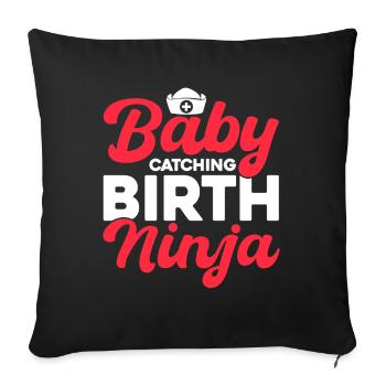 Obstetrician Midwife LD Work Gift - Sofa pillowcase 17,3'' x 17,3'' (45 x 45 cm) - black - Front