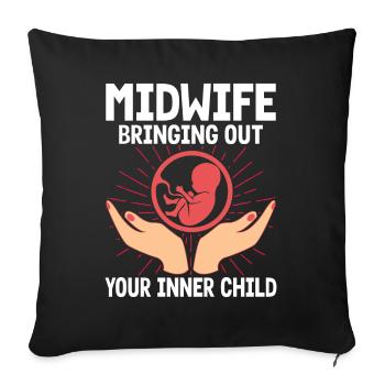 Midwife LD Work Obstetrician Gift - Sofa pillowcase 17,3'' x 17,3'' (45 x 45 cm) - black - Front