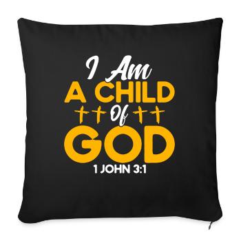 Religiously Inspiring Bible Verse Gift - Sofa pillowcase 17,3'' x 17,3'' (45 x 45 cm) - black - Front