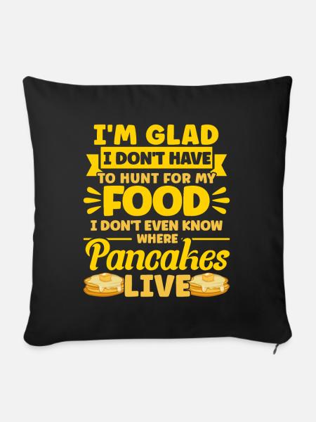Pfannkuchen Frühstückspfannkuchen Fluffiger Flachk - Sofakissenbezug 45 x 45 cm - Schwarz