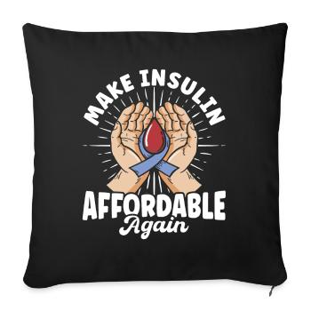 Mois du diabète Sensibilisation au diabète Adolescents D - Housse de coussin décorative 45 x 45 cm - noir - Devant