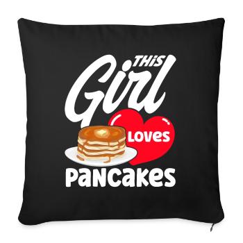 Crêpes Jour Petit déjeuner Crêpes Crêpes Crêpes - Housse de coussin décorative 45 x 45 cm - noir - Devant