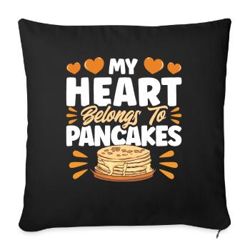 Fluffy Flat Cake Pancake Lovers Pan Pank - Housse de coussin décorative 45 x 45 cm - noir - Devant