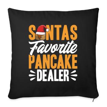 Petit déjeuner Pancakes Fluffy Flat Cake Pank - Housse de coussin décorative 45 x 45 cm - noir - Devant