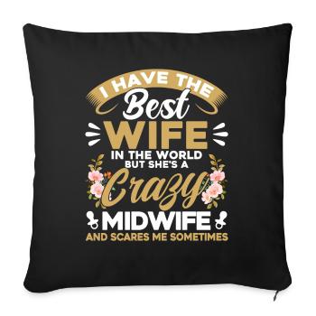Midwife Obstetrician LD Work Gift - Sofa pillowcase 17,3'' x 17,3'' (45 x 45 cm) - black - Front