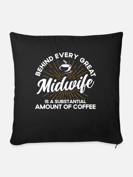 Geburtshelfer Doula Hebamme Geschenk - Sofakissenbezug 45 x 45 cm - Schwarz